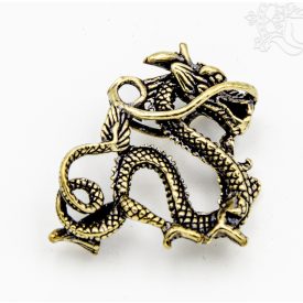 Kígyószerű sárkány réz medál