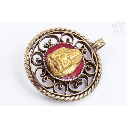 Kétoldalú korall Buddha medál