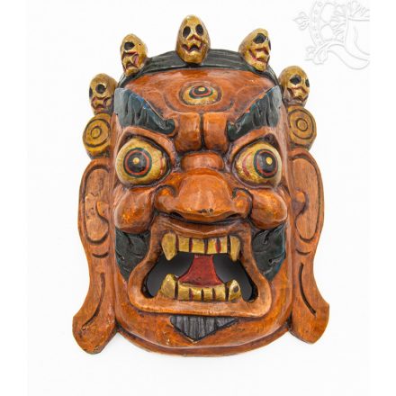 Mahakala maszk fából, nagy méretű