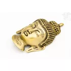 Buddha maszk rézből, matt sárga színű - 12 cm