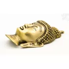 Buddha maszk rézből, matt sárga színű - 12 cm