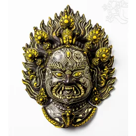 Bhairav rezin maszk, vésett, 32 cm