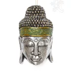 Buddha maszk fa faragott, széles - 40 cm