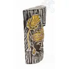 Buddha faragott maszk, fába mélyítve - 40 cm