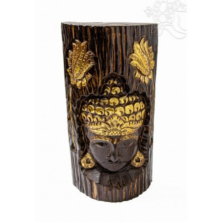 Buddha faragott maszk, fába mélyítve - 40 cm