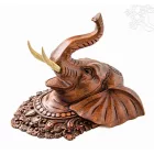 Kézzel faragott elefánt fej maszk, prémium - 30 cm