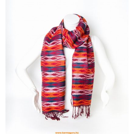 Különleges pashmina alapú nepáli sál, kendő - színes