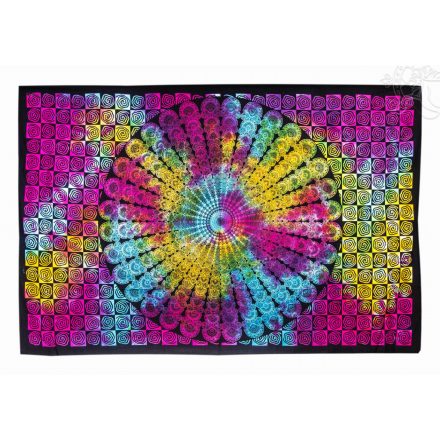 Mandala ágytakaró, falidísz - 134x195 - színes