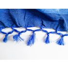 Szőtt, csíkos ágytakaró kék, falidísz - 220x260