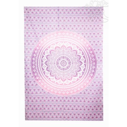 Mandala mintás ágytakaró, falidísz, lila - 138 x 204