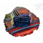 Patchwork boho kalap rojtos szegéllyel – egyedi mintákkal