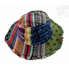 Patchwork boho kalap rojtos szegéllyel – egyedi mintákkal