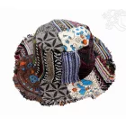 Patchwork boho kalap rojtos szegéllyel – egyedi mintákkal