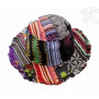 Patchwork boho kalap rojtos szegéllyel – egyedi mintákkal