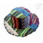 Patchwork boho kalap rojtos szegéllyel – egyedi mintákkal