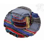 Patchwork boho kalap rojtos szegéllyel – egyedi mintákkal