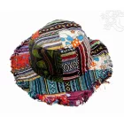 Patchwork boho kalap rojtos szegéllyel – egyedi mintákkal