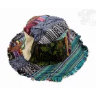 Patchwork boho kalap rojtos szegéllyel – egyedi mintákkal