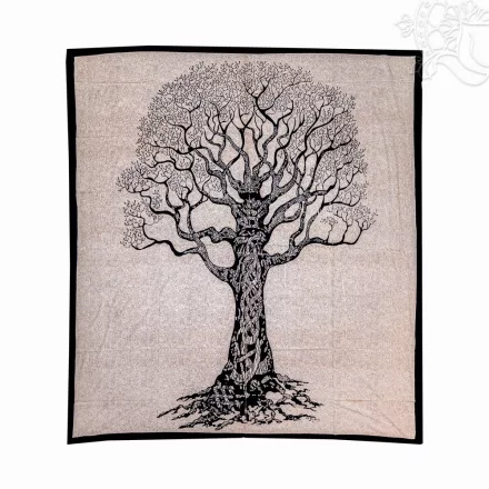 Életfa mintás textil ágytakaró/falidísz – 217x230 cm