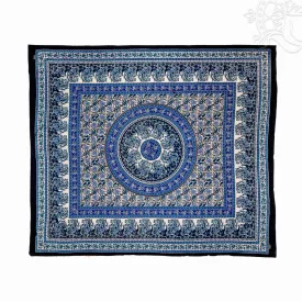   Virágmintás, mandala motívumos textil ágytakaró/falidísz – 204x234 cm