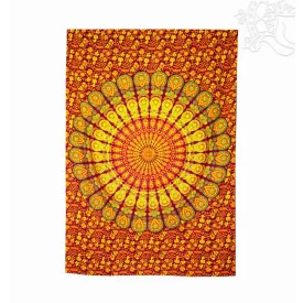   Pávaszem mintás textil ágytakaró/falidísz – 138 x 198 cm