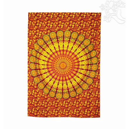 Pávaszem mintás textil ágytakaró/falidísz – 138 x 198 cm
