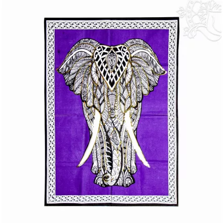 Elefánt mintás fali dísz aranyszínű díszítéssel – 72 × 105 cm