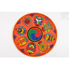 Kör alakú merev terítő a tibeti 8 szerencse jellel