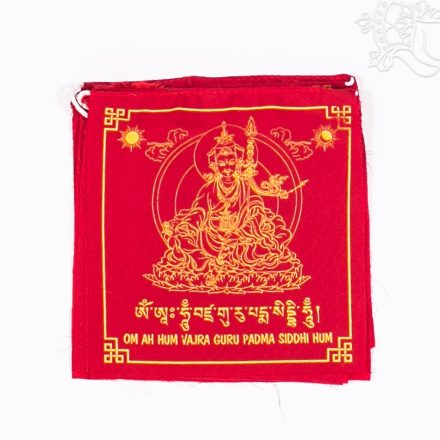 Guru Rinpoche imazászló a mantrájával