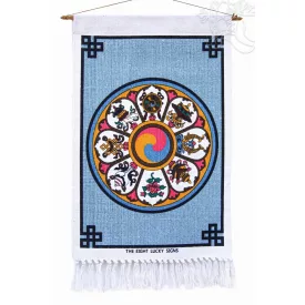 Fali szőnyeg a tibeti 8 szerencsejellel