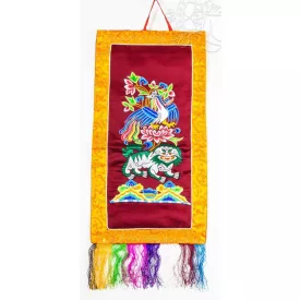 Tibeti motívumos brokát fali függő