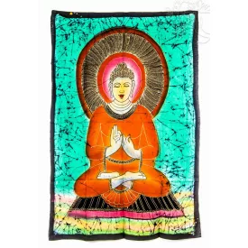 Tanító Buddha falikép - zöld 75x115