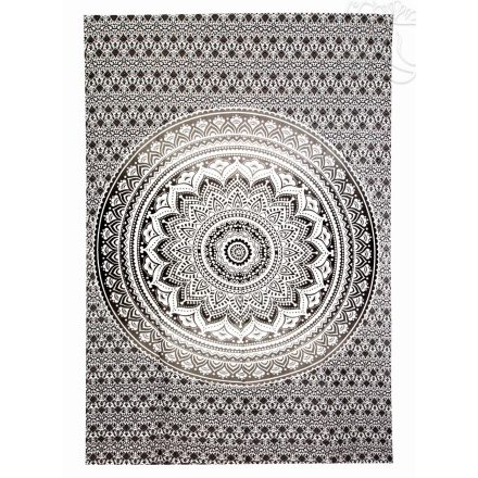 Mandala ágytakaró, falidísz - fekete 140x195