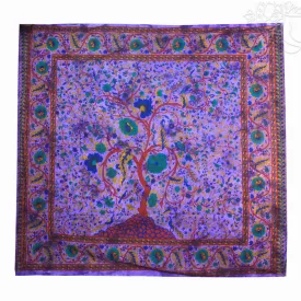 Életfás ágytakaró lila, falidísz - 205x243