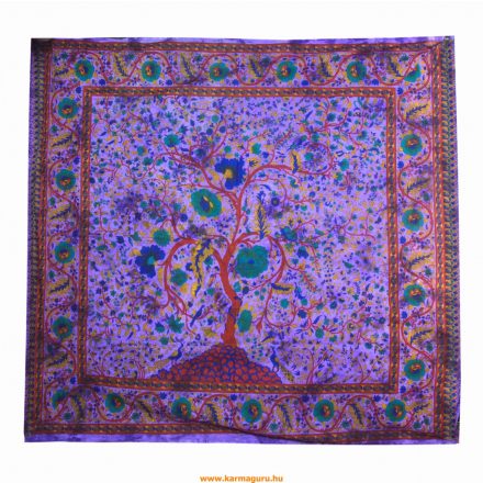 Életfás ágytakaró lila, falidísz - 205x243