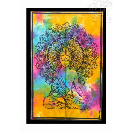 Buddhás falvédő, falidísz - szines 72 x 110