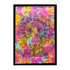 Buddhás ágytakaró színes falidísz - 130x191