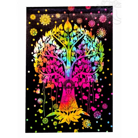 Buddha a bódhi fa alatt falvédő, falidísz - színes 74 x 108
