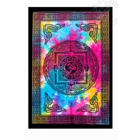Om-os-csakrás falvédő, falidísz - színes 75 x 110