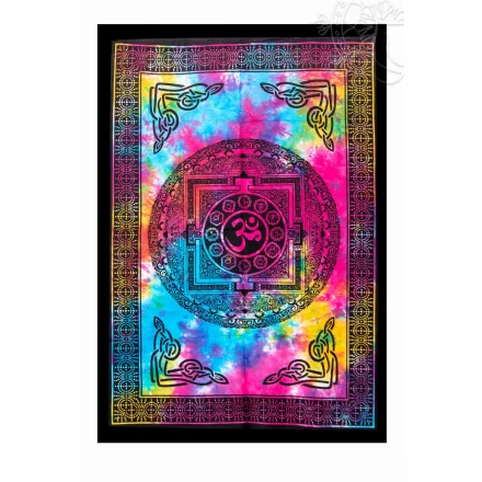 Om-os-csakrás falvédő, falidísz - színes 75 x 110
