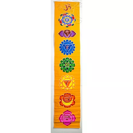 Csakrás lógó, textil - sárga