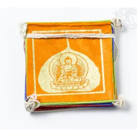   Buddha Bódhi levélen mini imazászló, mártott papíron (LOKTA)