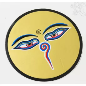 Buddha szem kerek matrica, nagy arany