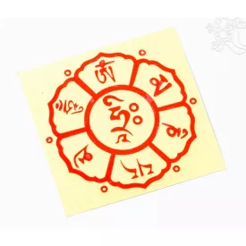 Om Mani Padme Hum matrica, közepes piros