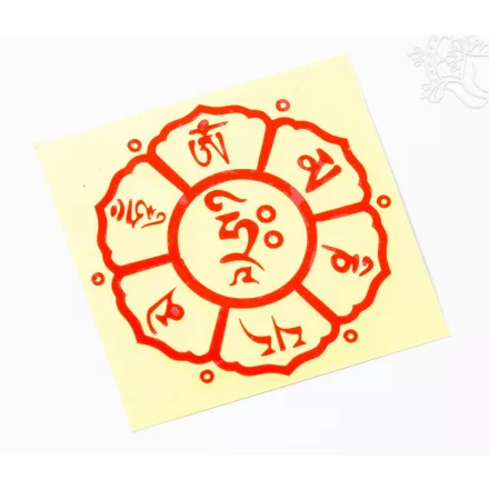 Om Mani Padme Hum matrica, közepes piros