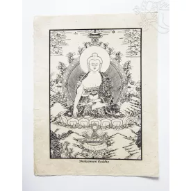   Shakyamuni Buddha mártott papír (LOKTA) falikép - 38 x 50 cm