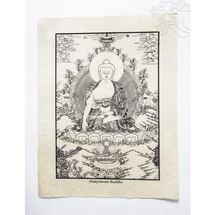 Shakyamuni Buddha mártott papír (LOKTA) falikép - 38 x 50 cm