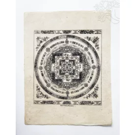   Kalacsakra Mandala mártott papír (LOKTA) falikép - 38 x 50 cm