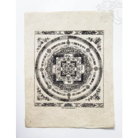 Kalacsakra Mandala mártott papír (LOKTA) falikép - 38 x 50 cm