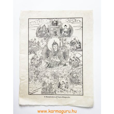 Guru Rinpoche mártott papír (LOKTA) falikép
